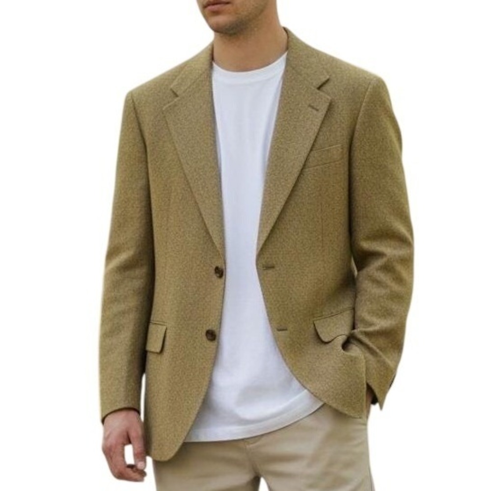 Vintage Christopher Hayes Luxury Lambs Wool Camel Hair Blazer Men Size‎ 42R